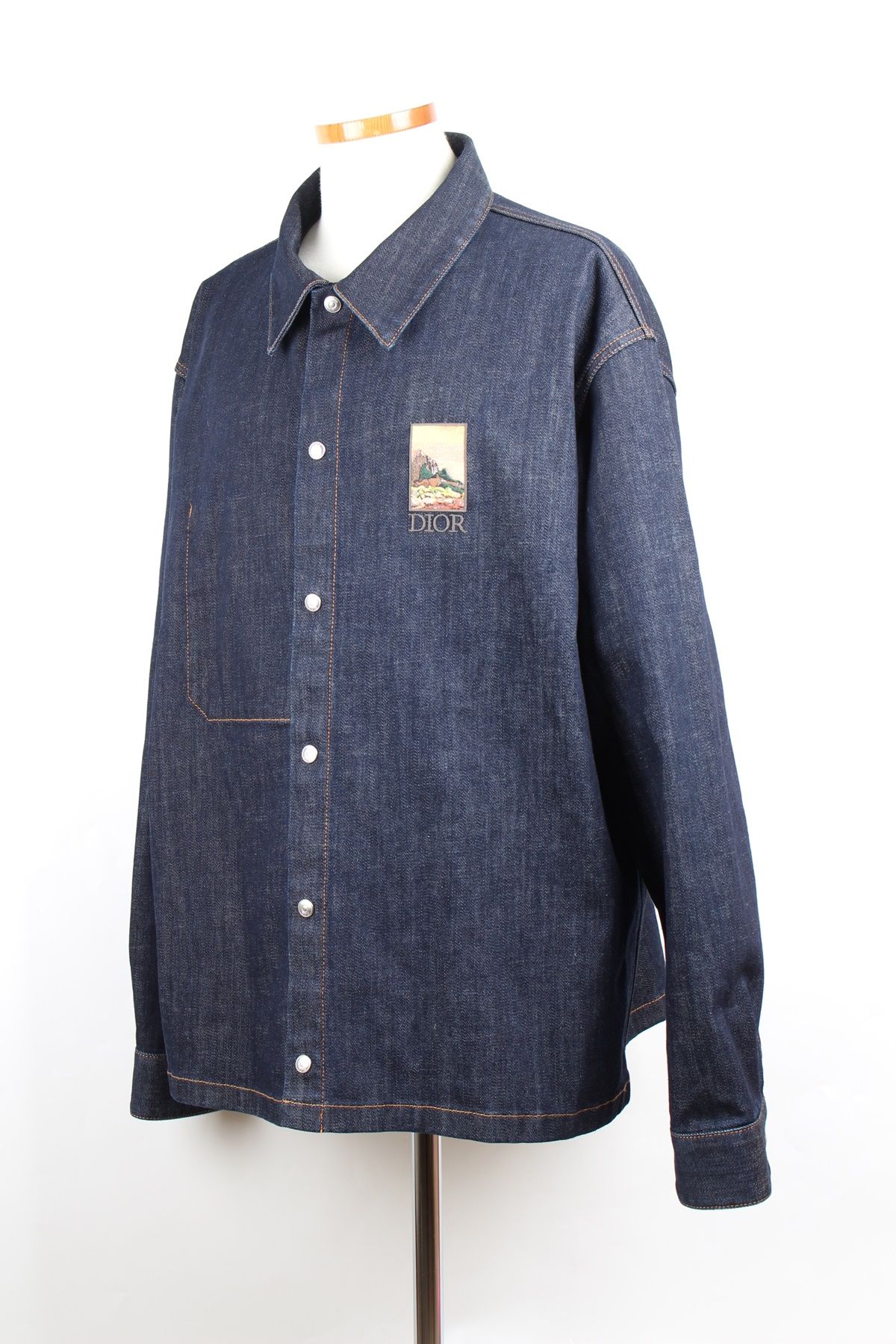 Dior Denim Overshirt Jacket with Houndstooth Logo 56 SKU1234