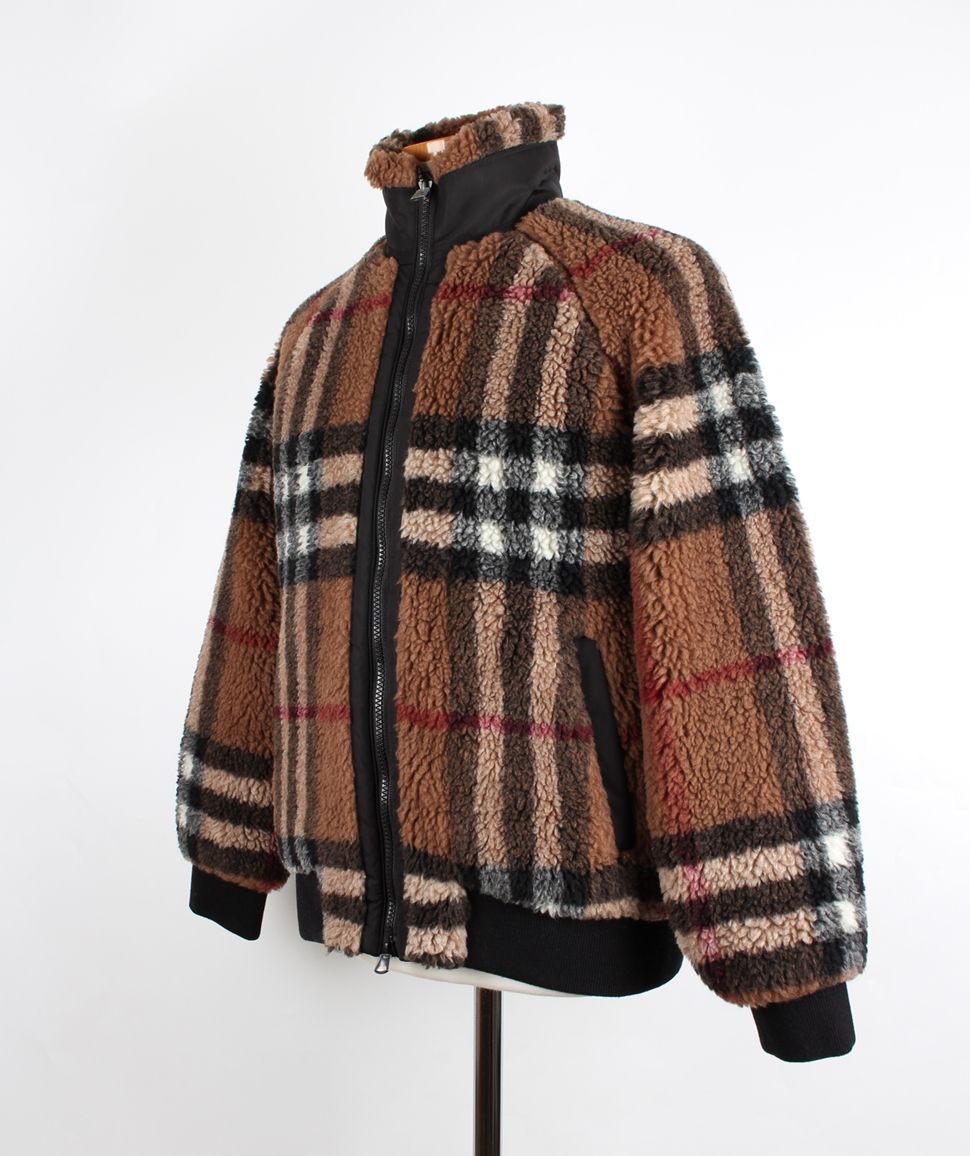 Burberry Checked Fleece Zip-Up Jacket 12345 71159891 | eBay