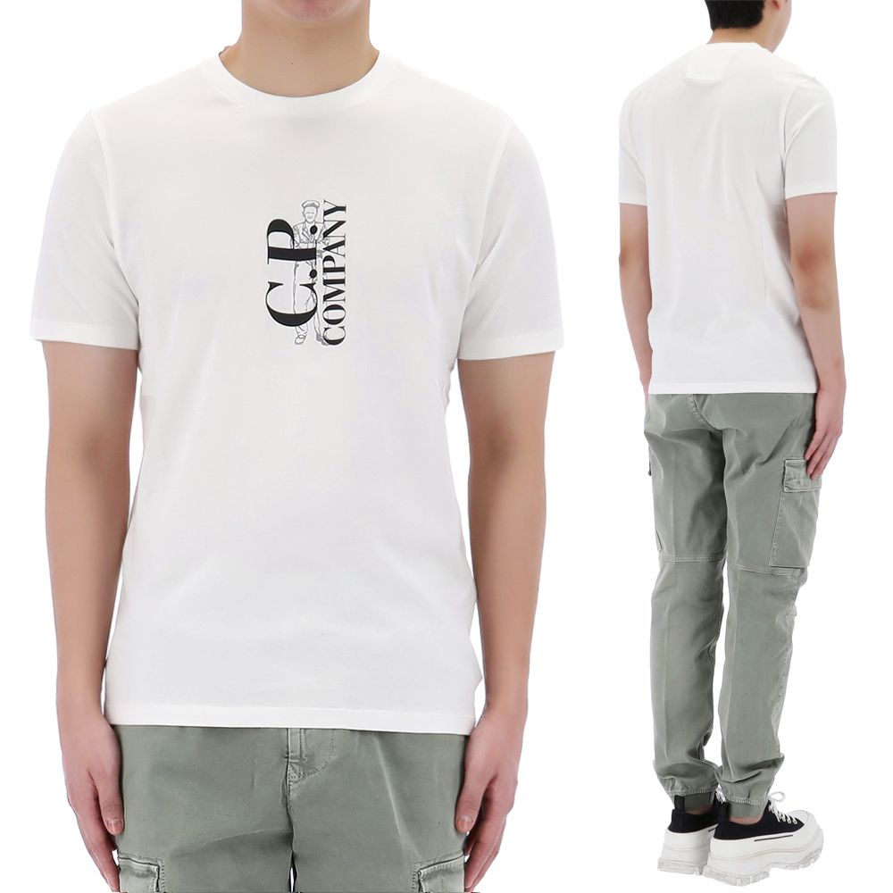 Tシャツ・カットソー C.P. COMPANY Men T-shirt White 18CMTS029A005100W 103 1709189662971-a39fb7da-52e6-