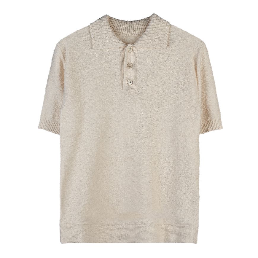 Tシャツ・カットソー Maison Margiela Back-Stitch Women's Polo Knit S51GL0043 Maison Margiela Women's Backstitch Boucle Polo Knit