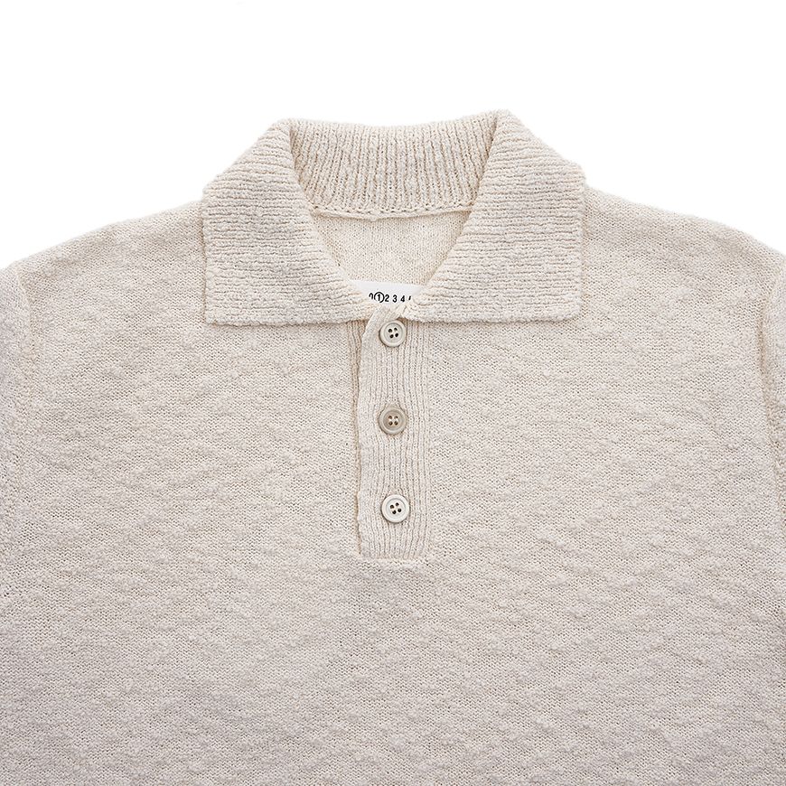 Tシャツ・カットソー Maison Margiela Back-Stitch Women's Polo Knit S51GL0043 Maison Margiela Women's Backstitch Boucle Polo Knit
