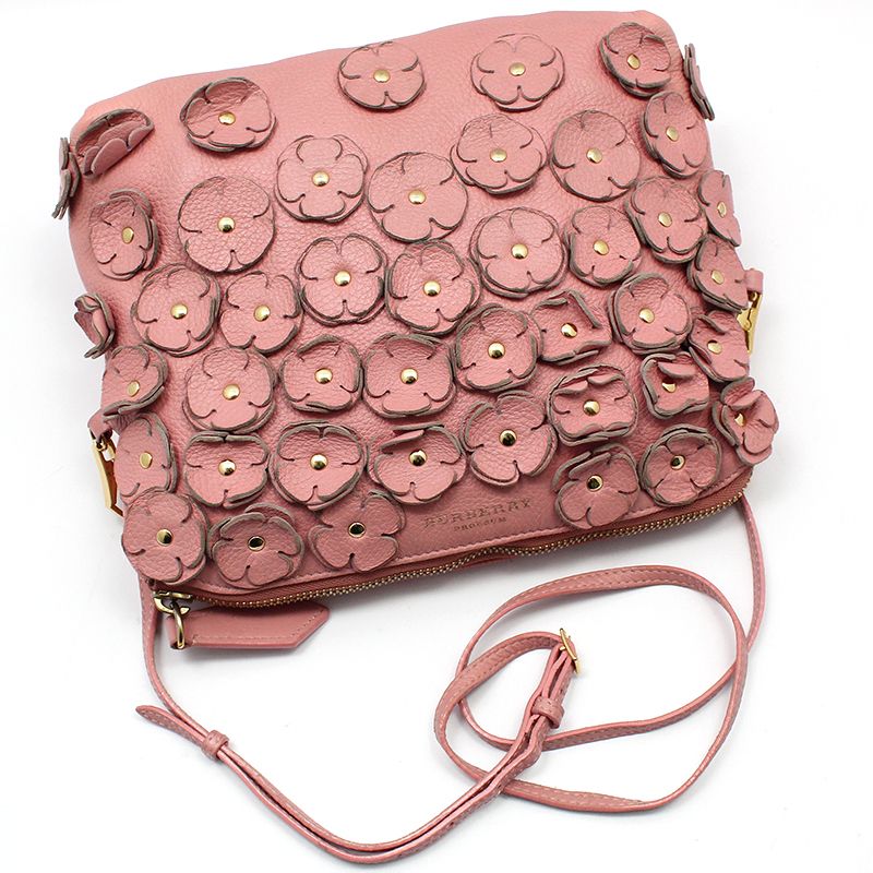 Burberry Pink Leather Flower Petal Clutch Crossbody 3928786
