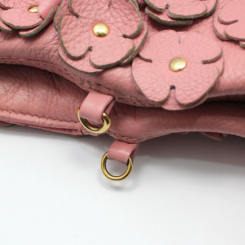 Burberry Pink Leather Flower Petal Clutch Crossbody 3928786