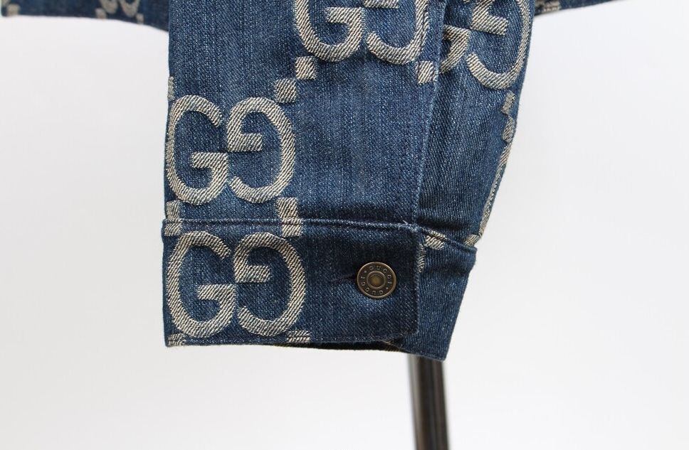 Gucci Pineapple GG Jacquard Denim Jacket 54 73495428 | eBay