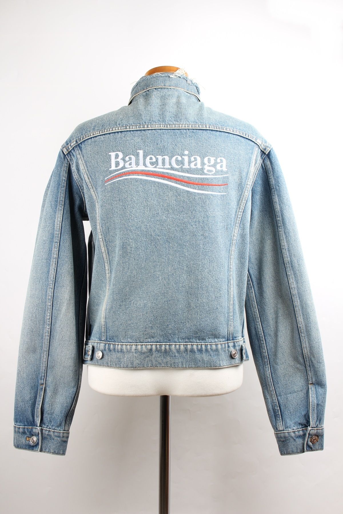 Balenciaga Denim Jacket with Wave Logo Size 46 SKU | eBay