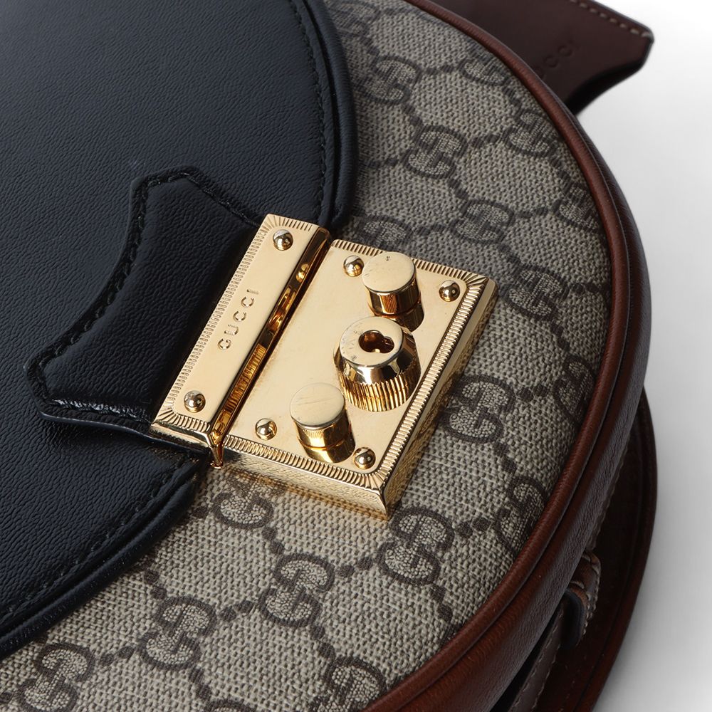 Gucci GG Supreme Padlock Half Moon Crossbody Bag 644524 Gucci GG Supreme Padlock Half Moon Crossbody Bag 644524