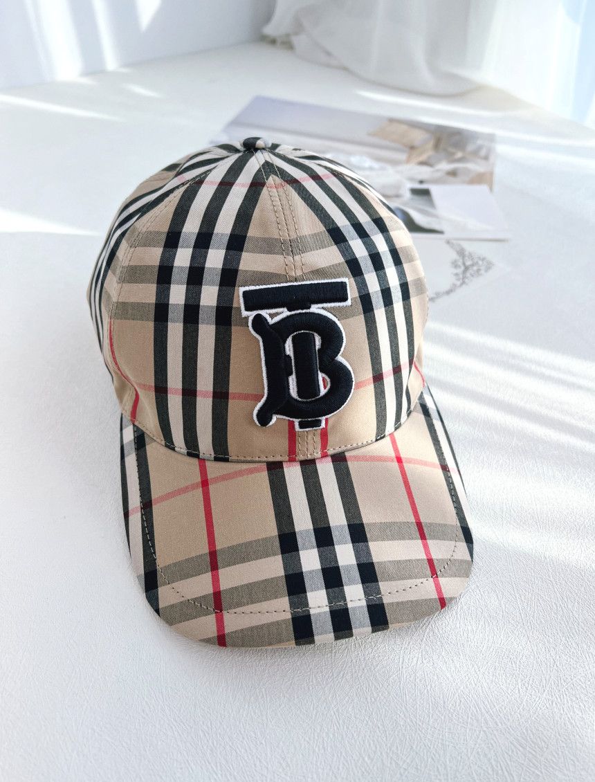 Burberry TB Vintage Check Baseball Cap Beige 80385041  display picture 2
