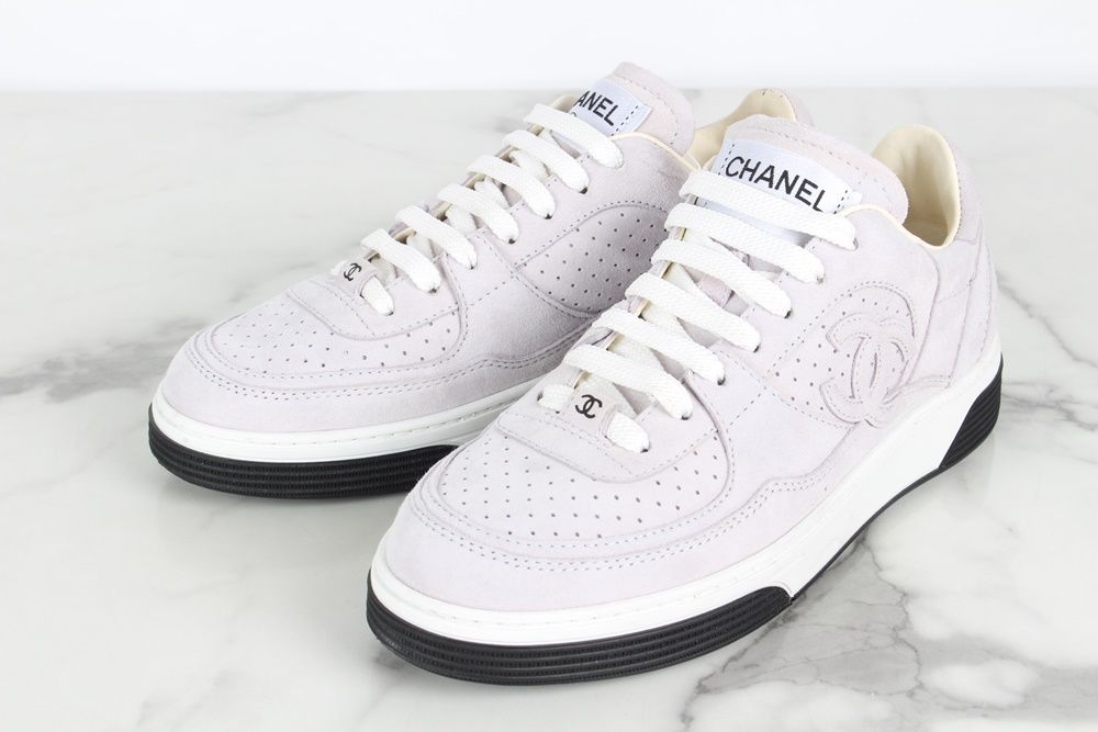 CHANEL Air Force Sneakers with CC Logo Light Purple 36.5