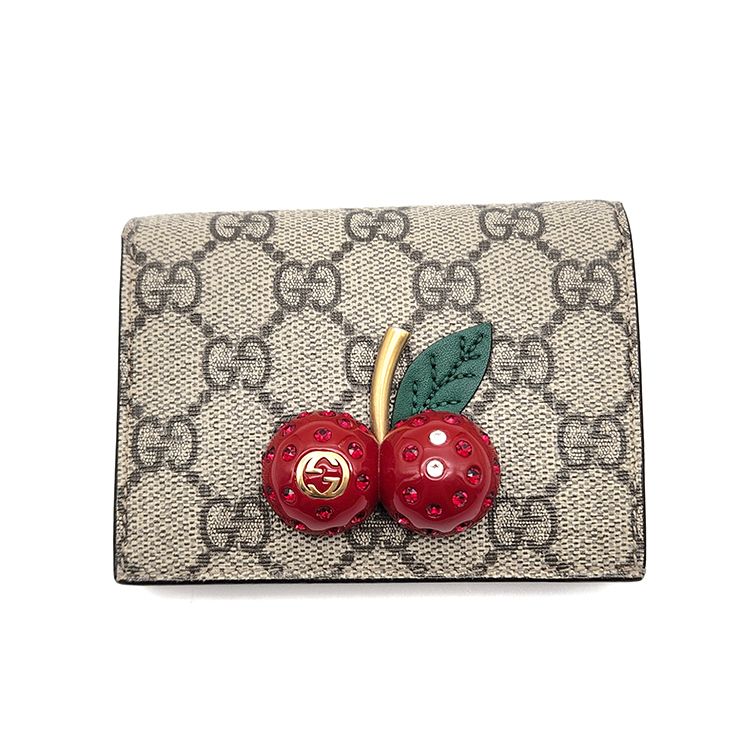 Gucci GG Supreme Cherry Compact Wallet 476050 78331314 | eBay