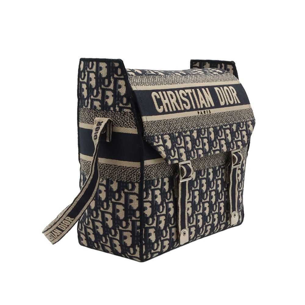 Dior Blue Oblique Jacquard Camp Messenger Crossbody Bag