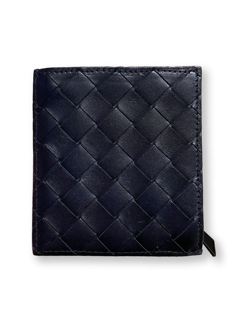 보테가 베네타 클래식 인트레치아토 지퍼 반지갑 Bottega Veneta 608563 / Dark blue