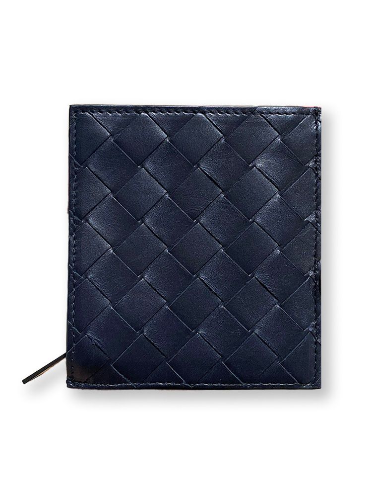 보테가 베네타 클래식 인트레치아토 지퍼 반지갑 Bottega Veneta 608563 / Dark blue