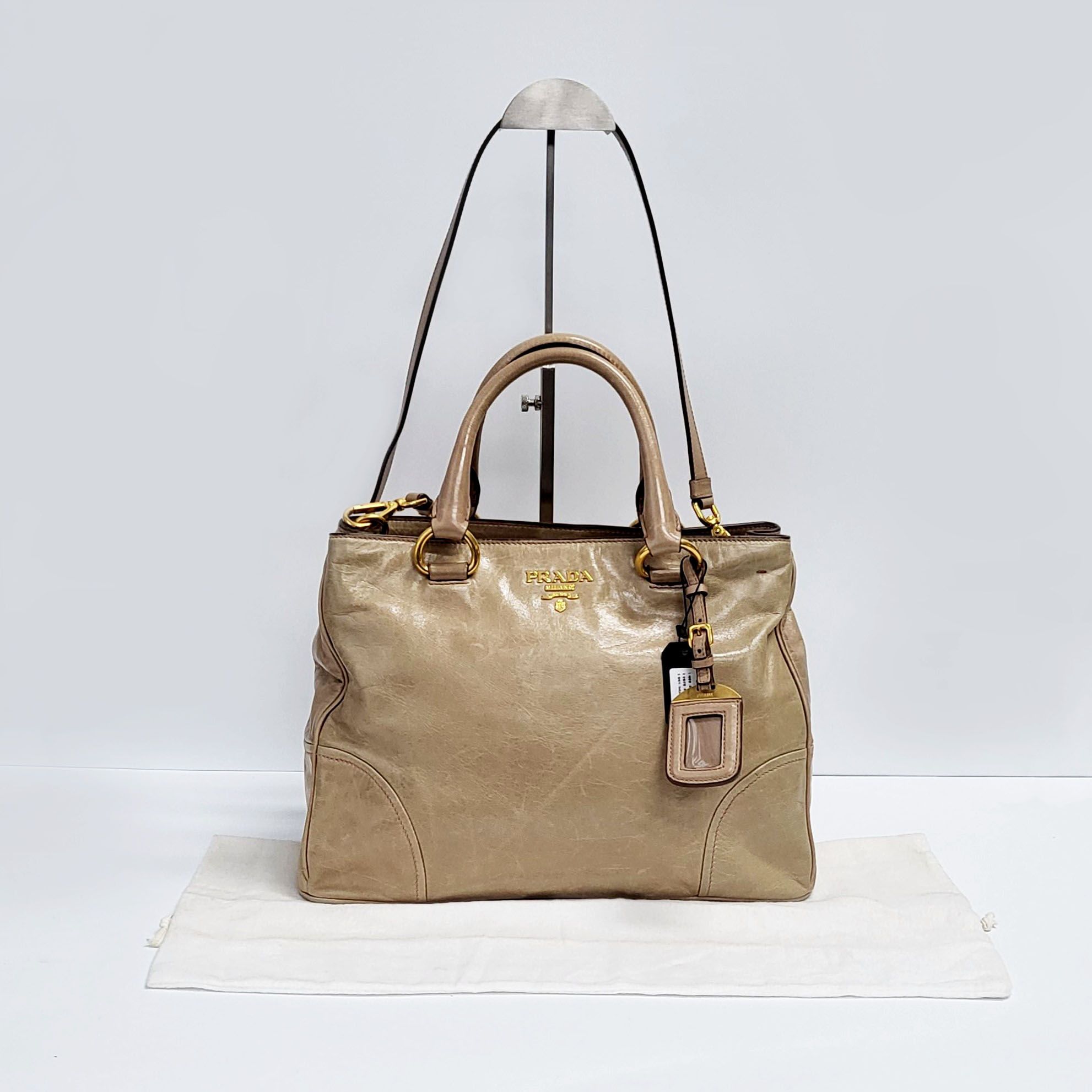 Prada Vitello Shine Gold 2way Tote Bag BN2533 84165090 | eBay