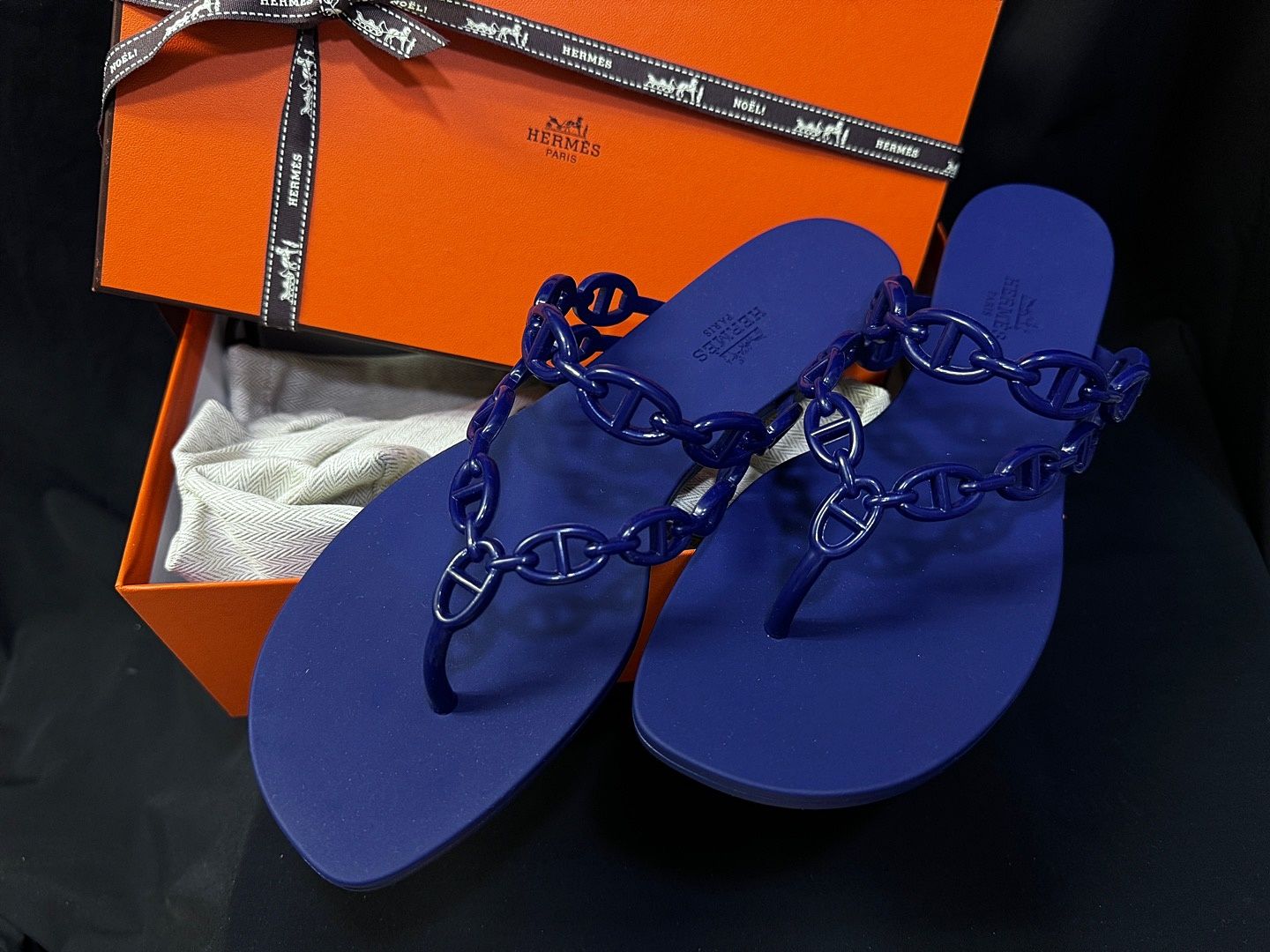 [ RNC ]에르메스 블루 아일랜드 샌들 Island Sandals