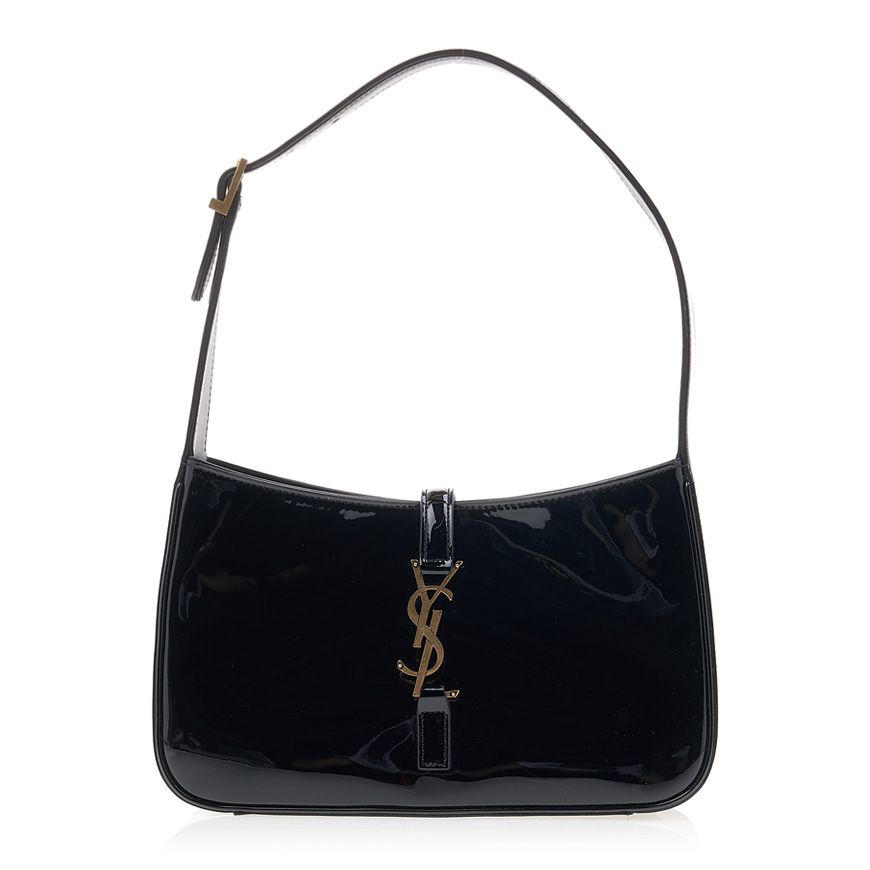 Saint Laurent★シャイニー ホボバッグ 657228 0UF0W 1000 Saint Laurent Shiny Hobo Bag LE 5 A 7 657228 0UF0W 1000