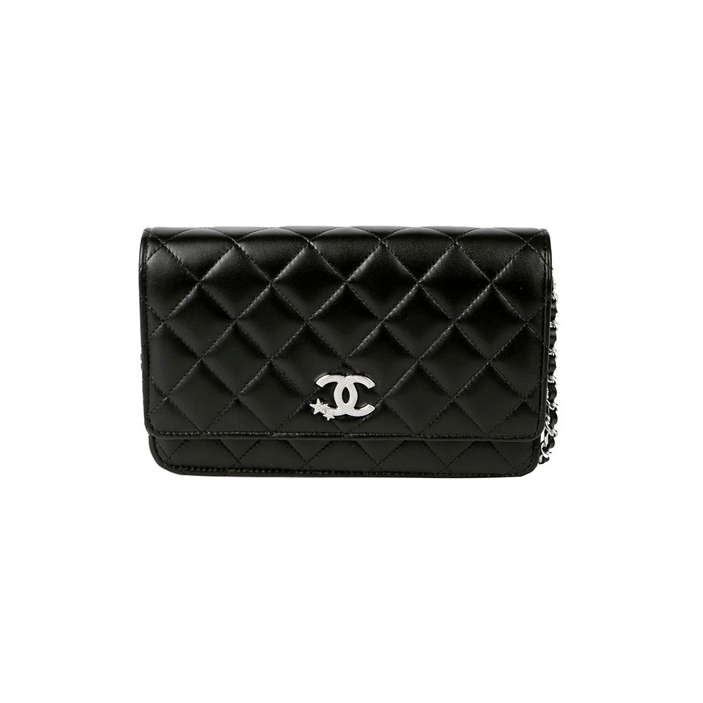 샤넬 램스킨 슈팅스타 WOC 숄더 크로스백 블랙