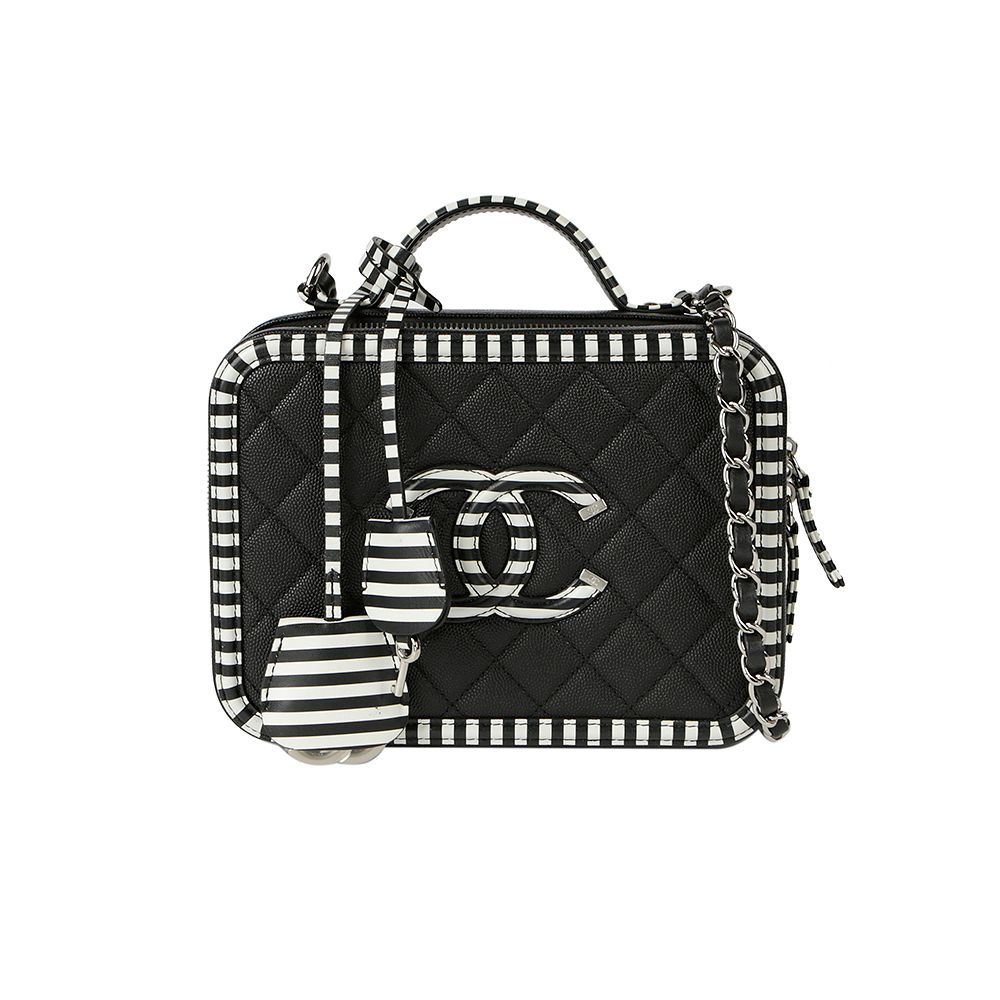 샤넬 중고 A93343 코스메틱 케이스 캐비어 미듐 토트 겸 숄더백