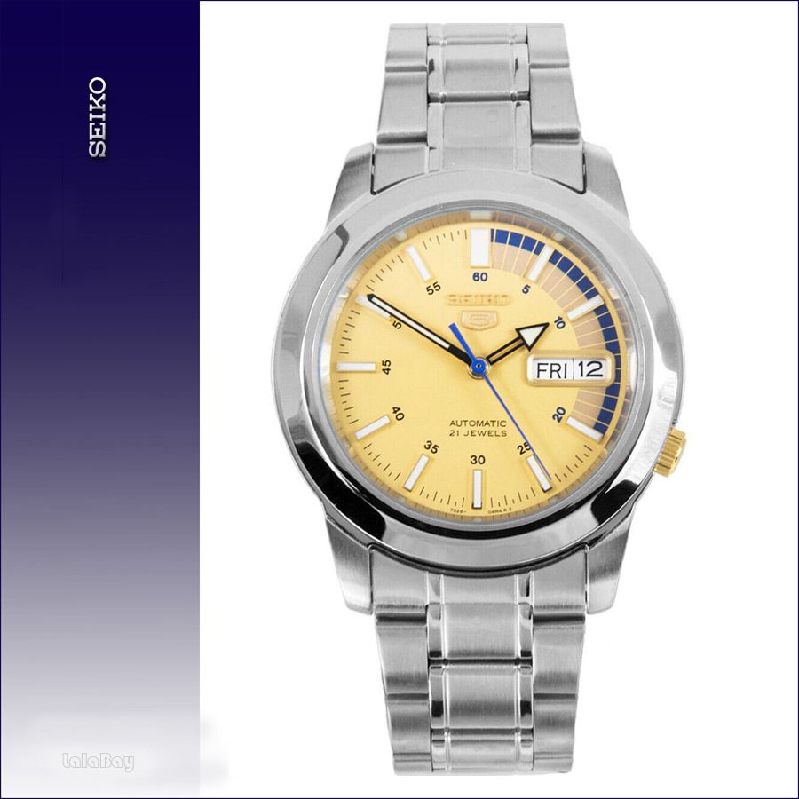세이코 시계 5 스포츠 오토매틱 38mm 골드 다이얼 SNKK29 SNKK29K1 메탈