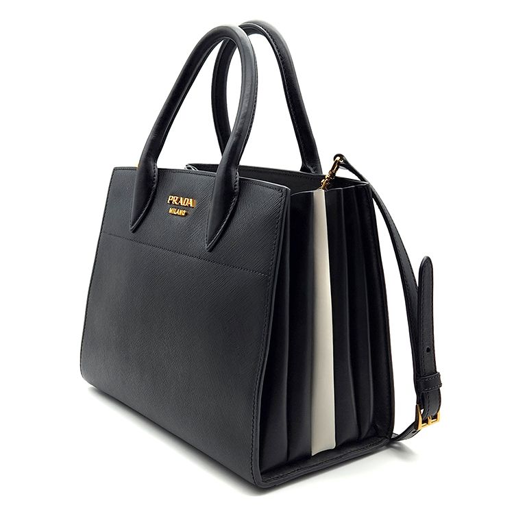 Prada Saffiano Bibliothèque Tote and Shoulder Bag 1BA050