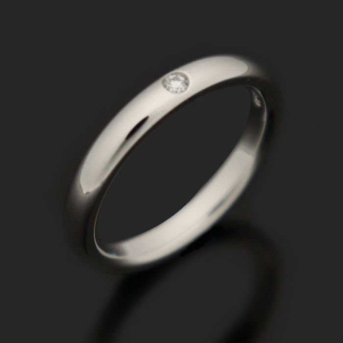 Tiffany & Co PT950 Platinum 1P Diamond Elsa Peretti Band