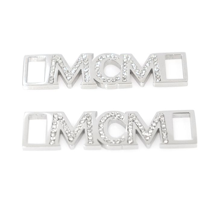 중고 MEZ ASMM02 SV001 실버 메탈 스와로브스키 크리스탈 로고 슈레이스 참