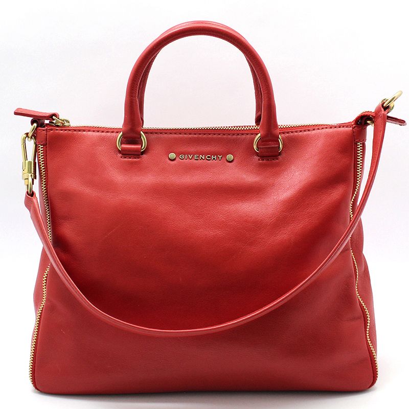 Givenchy Red Leather Gold Zipper Around Shoulder Bag 5601525