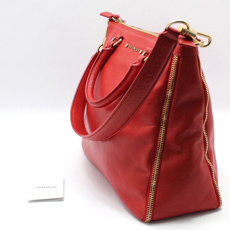 Givenchy Red Leather Gold Zipper Around Shoulder Bag 5601525