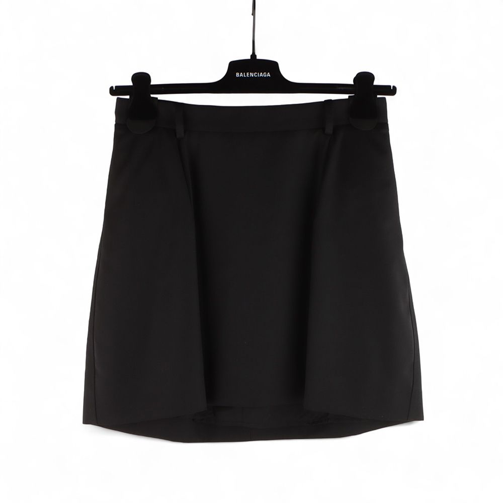 【バレンシアガ・BALENCIAGA】SKIRT Balenciaga Black Green Houndstooth Midi Wool Skirt $1150 NEW
