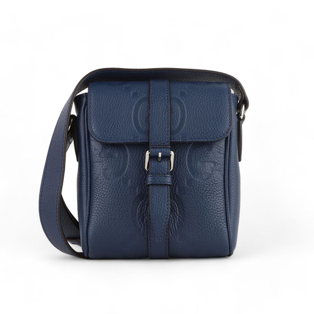 Gucci GG Full Grain Leather Small Messenger Crossbody Bag