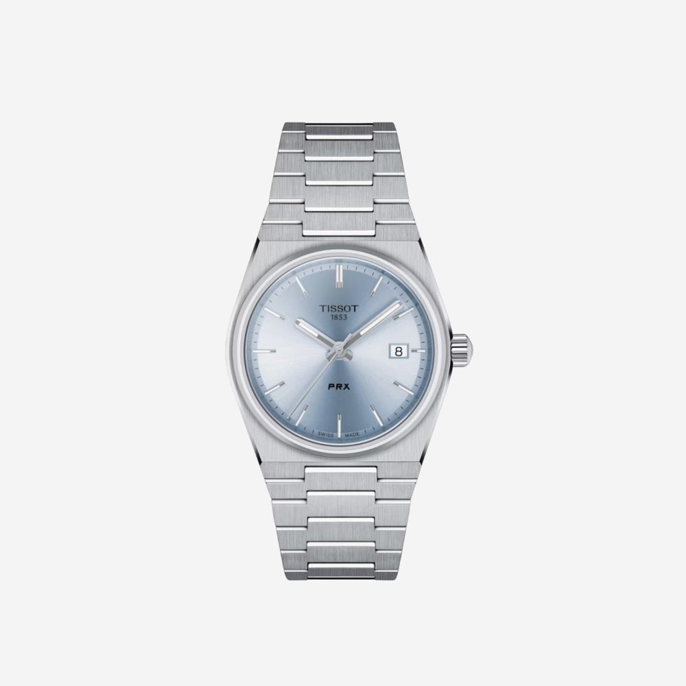 티쏘 PRX 35mm 쿼츠 스틸 라이트 블루