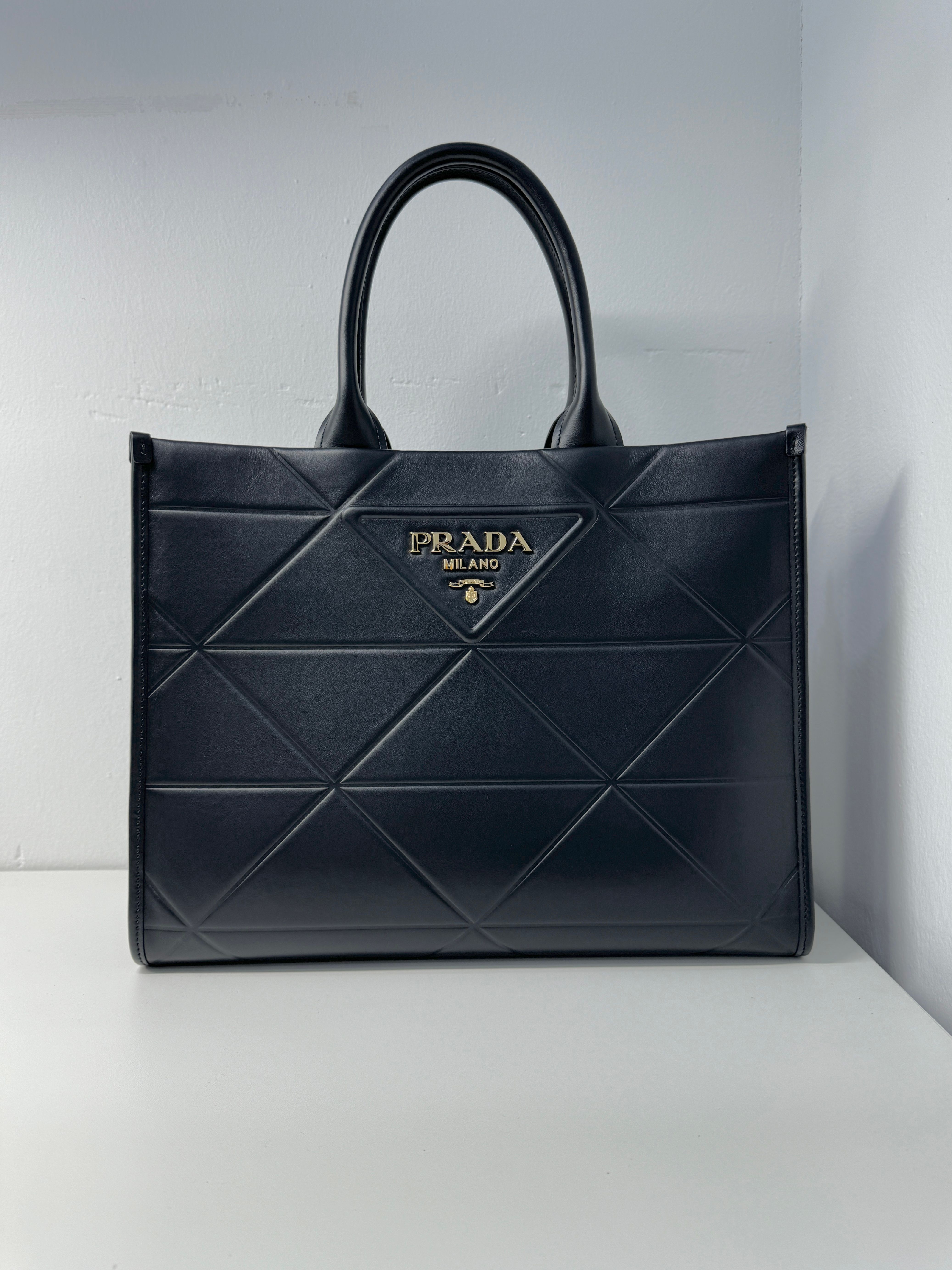 Prada Top Stitching Symbol Bag Medium 1BA378 ASK F0002 | eBay