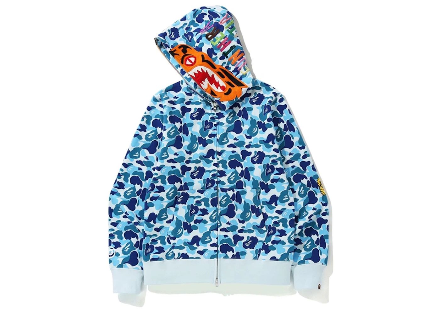 베이프(BAPE) | 베이프 ABC 카모 타이거 풀 집 후디 블루 | 트렌비