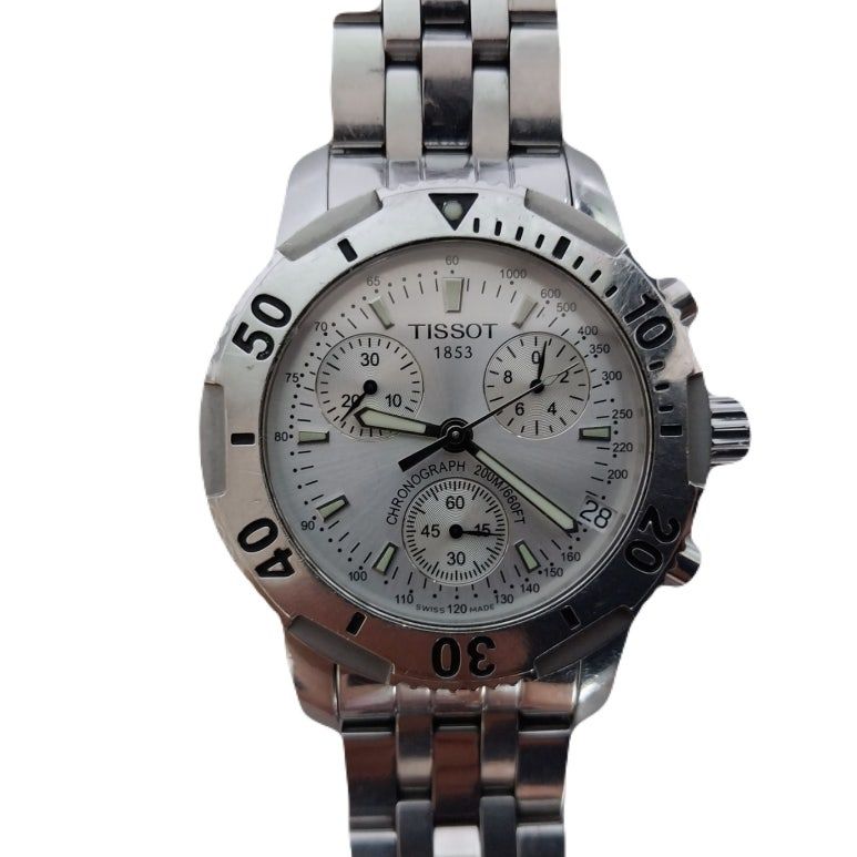 티쏘 (TISSOT) 1853 백판 화이트판 크로노그래프 쿼츠 스틸 남성시계