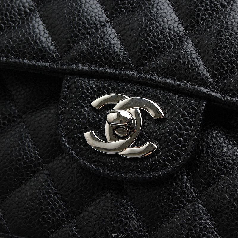 CHANEL 2.55 East-West Jumbo Shoulder Bag Black 12345