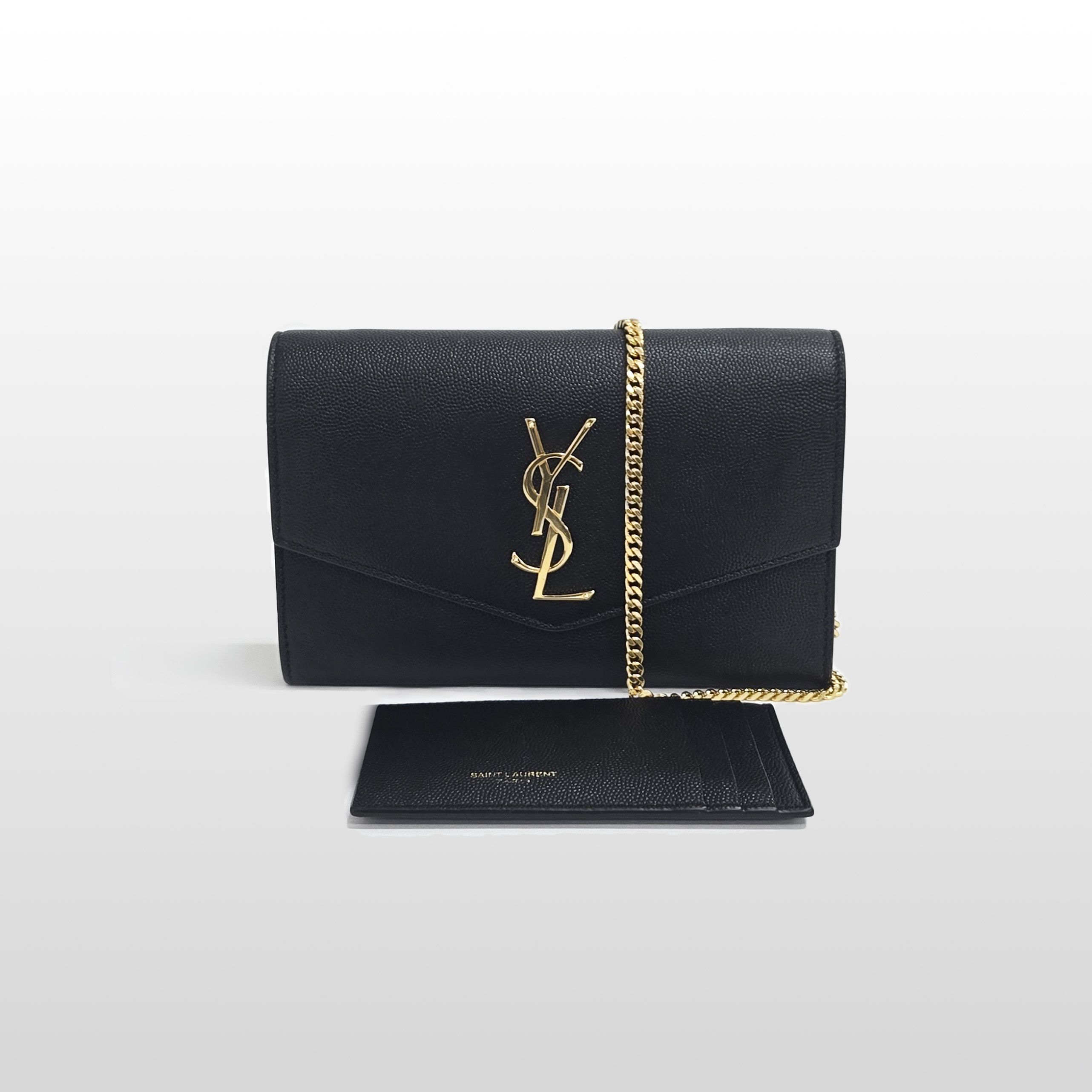 생로랑(Saint Laurent) 엔벨로프 업타운 금장 체인 크로스백 & 보조지갑 607788