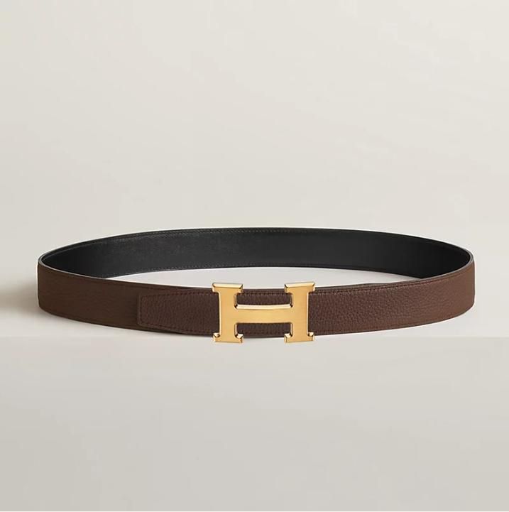 에르메스(Hermes) | 에르메스 H 골드 레더 버클 양면 벨트 블랙 브라운
