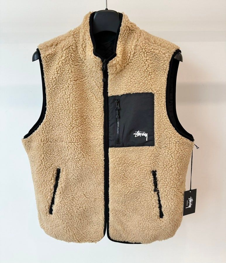 스투시 AU(호주) 8BALL SHERPA 리버시블 베스트 조끼 ST0M0475 TAN MENS