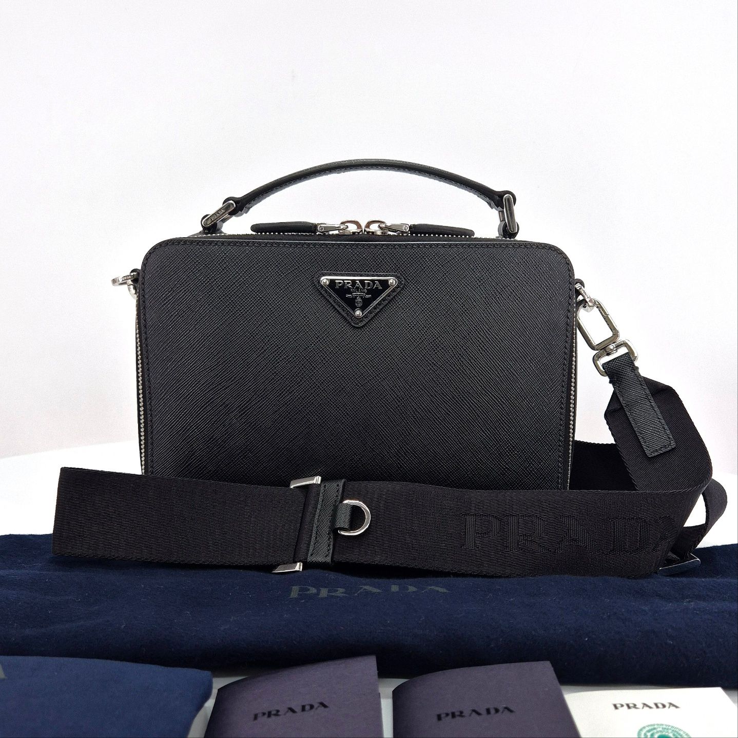 Prada Re-Nylon Messenger Bag | Black | FARFETCH