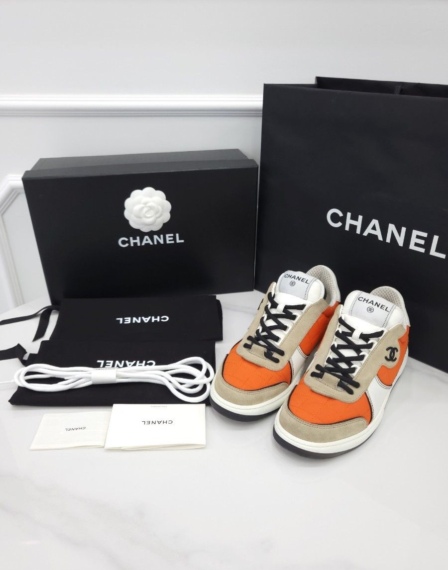 CHANEL CC Quilted Suede Sneakers G39802 36.5 115529089 | eBay