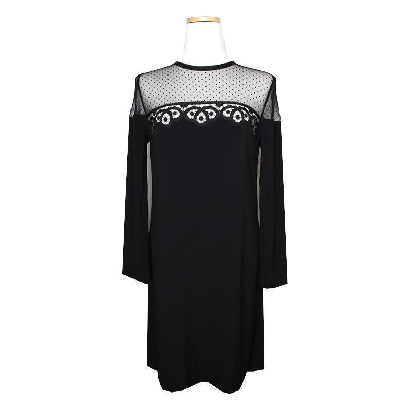 Sandro Black Sheer Dress 2 115770049 | eBay