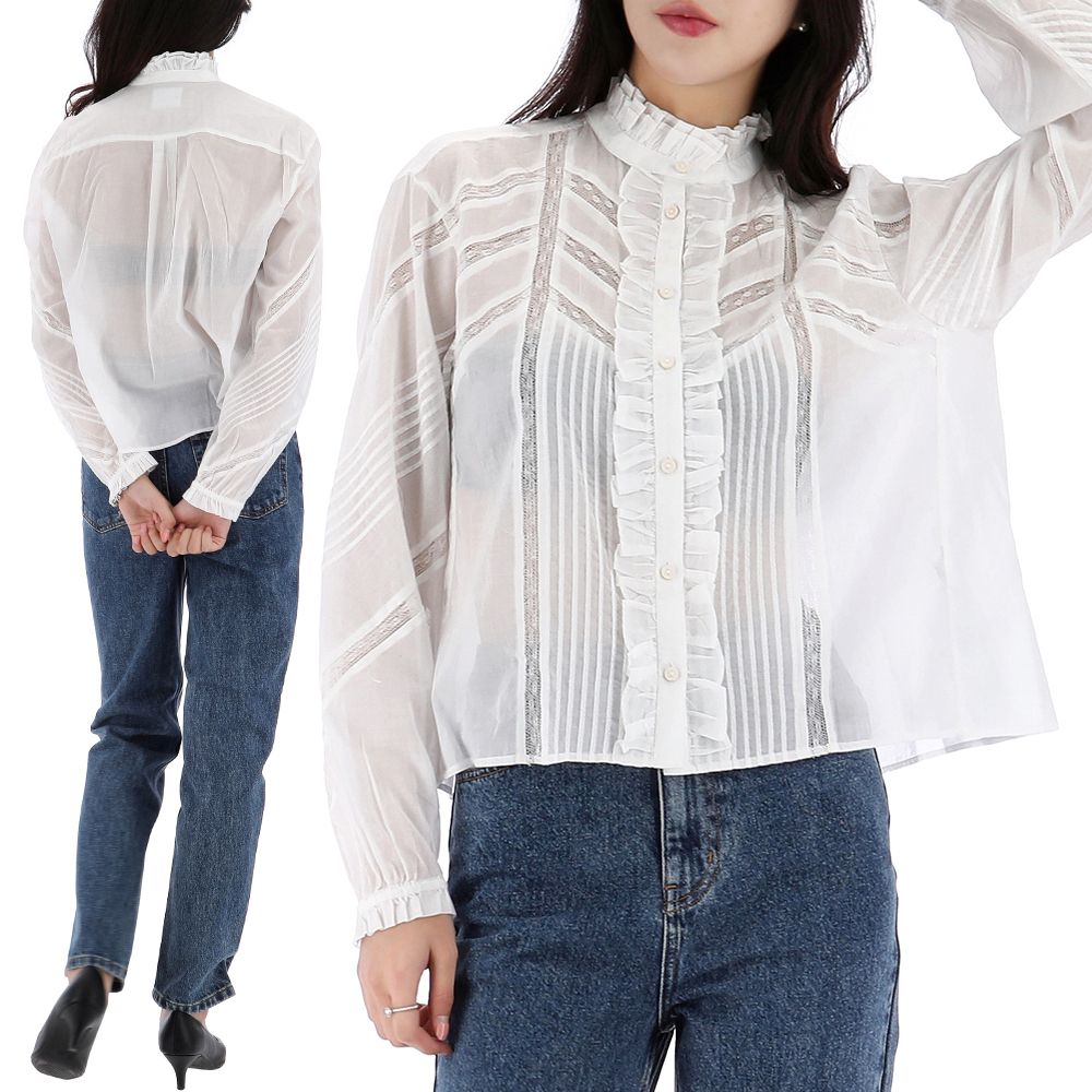Isabel Marant Gaia Blouse HT0445FA B3J06E 20WH 115936551 | eBay