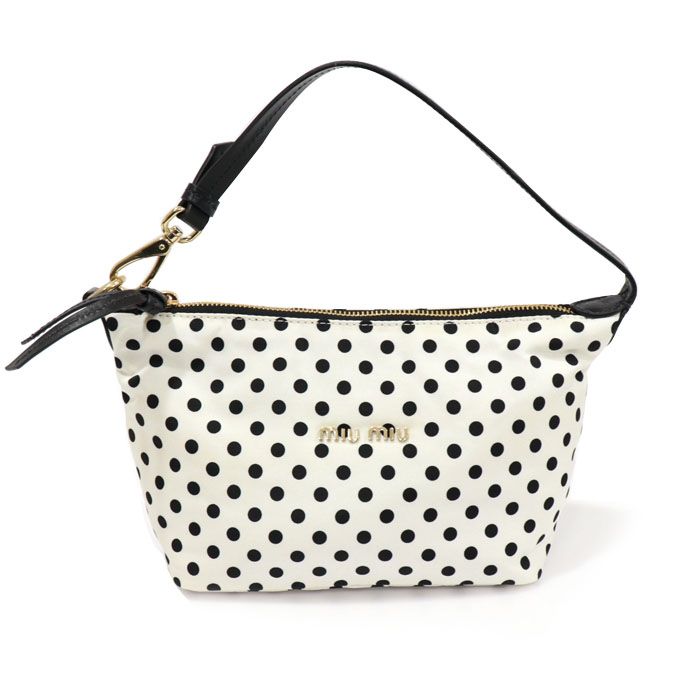 Miu Miu White Re-Nylon Spirit Print Pa-yu Mini Shoulder Bag