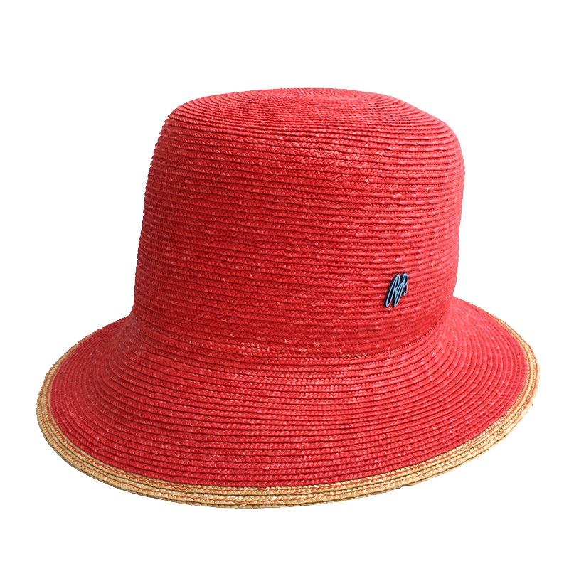 Other Brand Raffaello Bettini Coral Red Raffia Bucket Hat  display picture 2