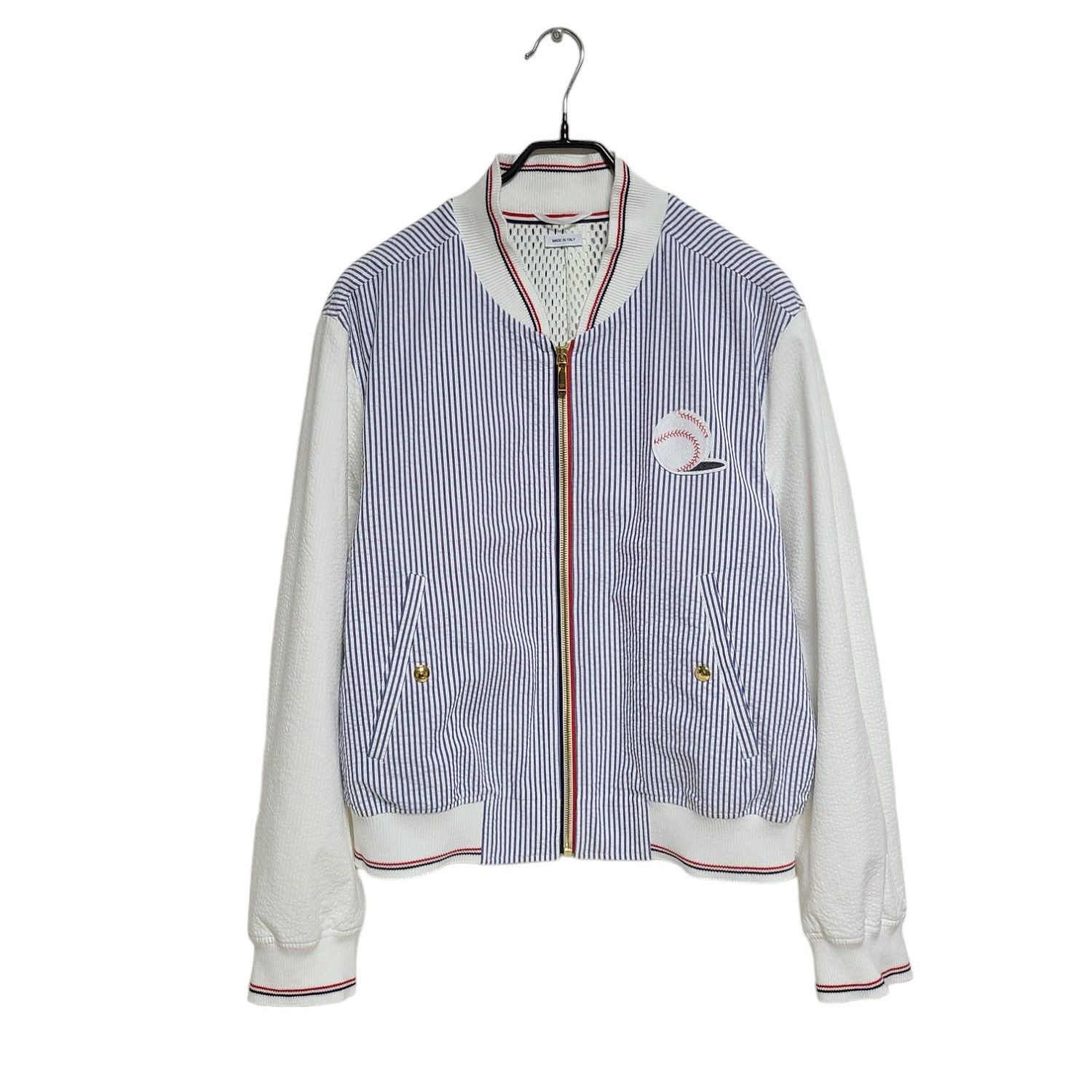 国内初の直営店 Thom Browne Baseball Seersucker Bomber Jacket 1227 118804102 財布・ケース・小物入れ