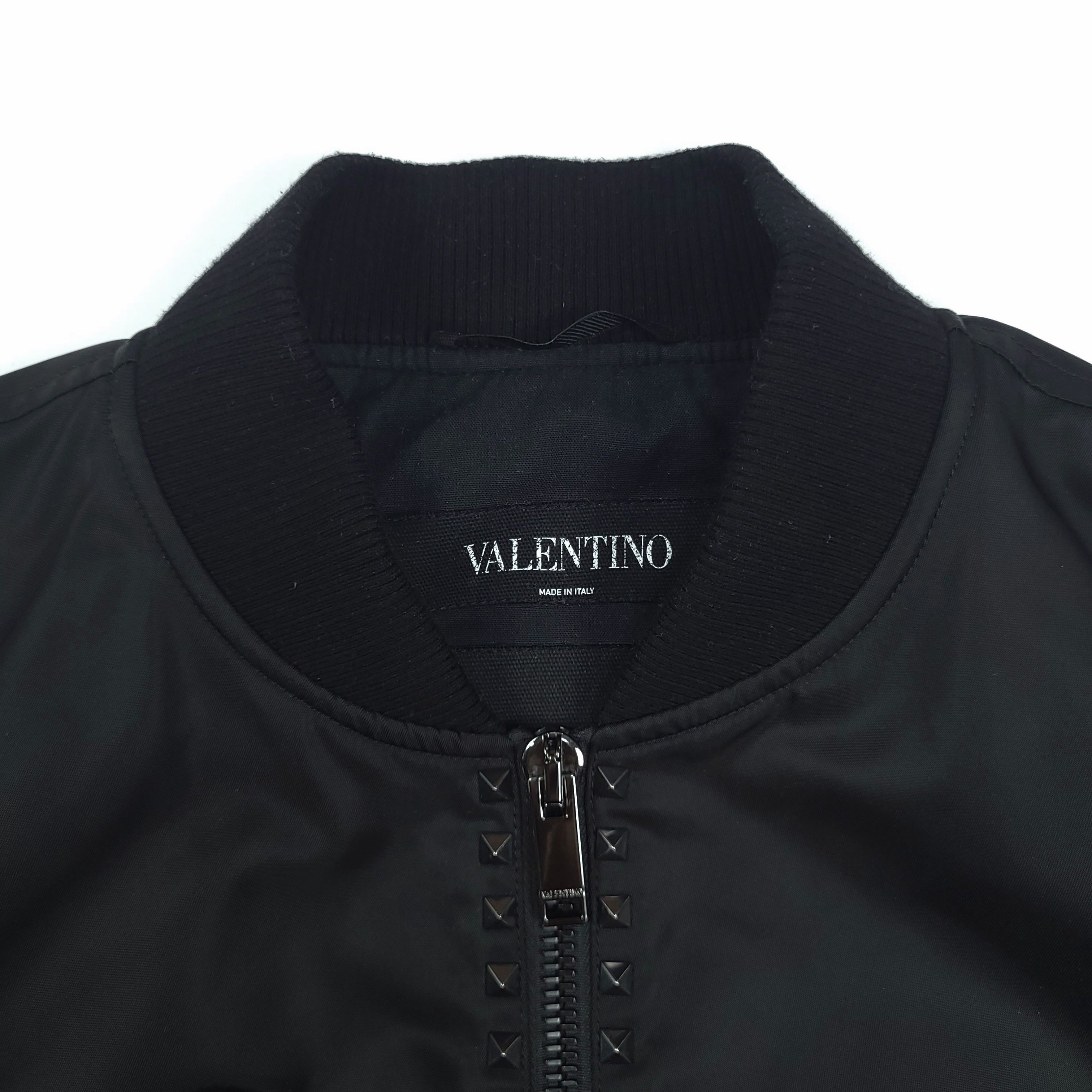 VALENTINO BLACK ウール ジャンパー Valentino Garavani - Nylon bomber jacket black - The Corner