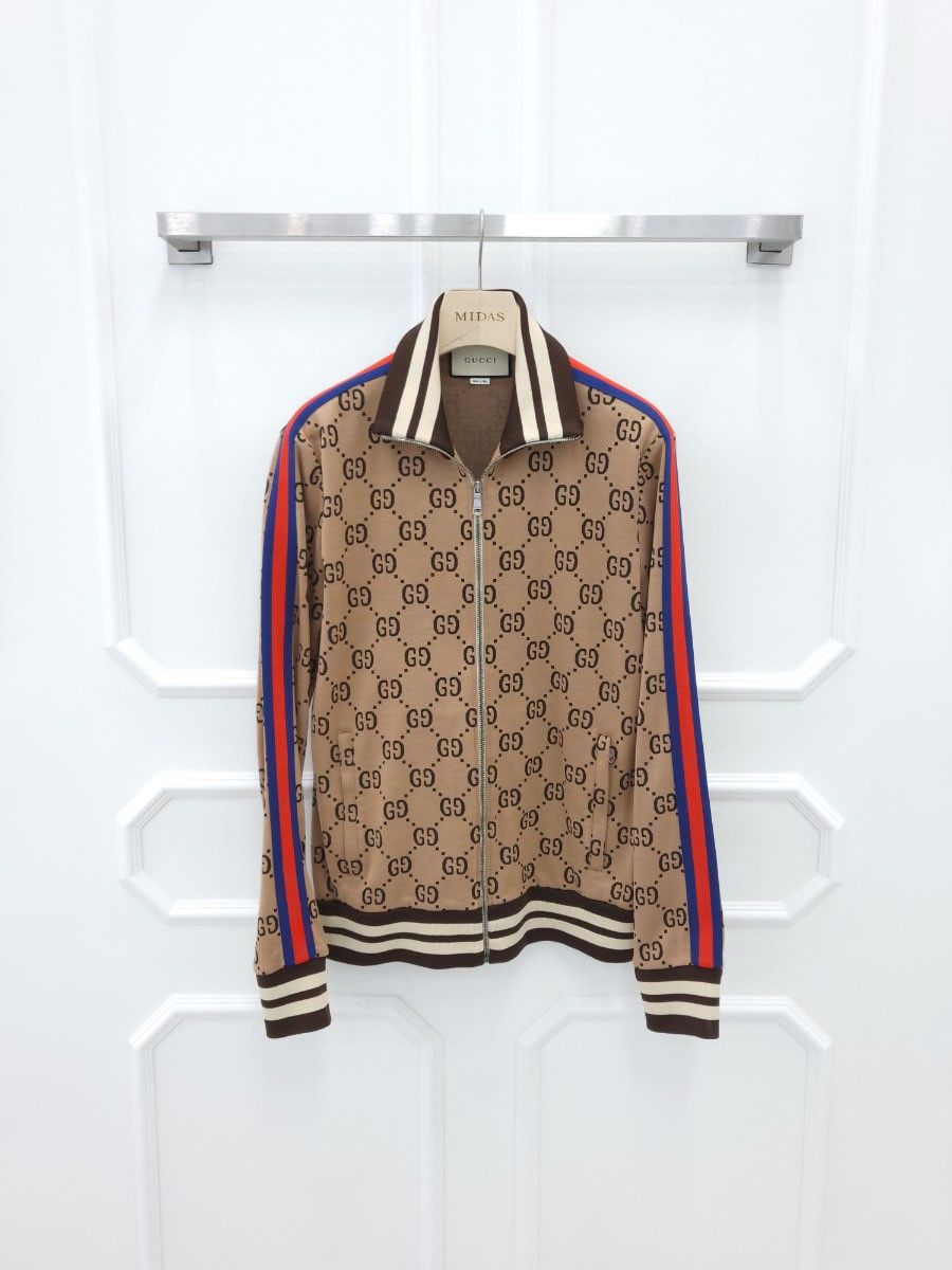 第一ネット Gucci Jacquard Zip-Up Jacket Beige 496919 XL | eBay トップス