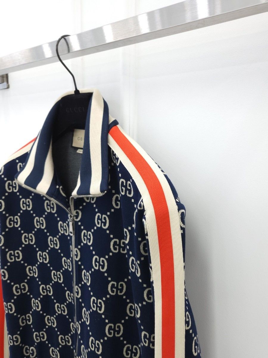 Gucci Jacquard Jacket with Zip GG 496919 XXL Blue | eBay