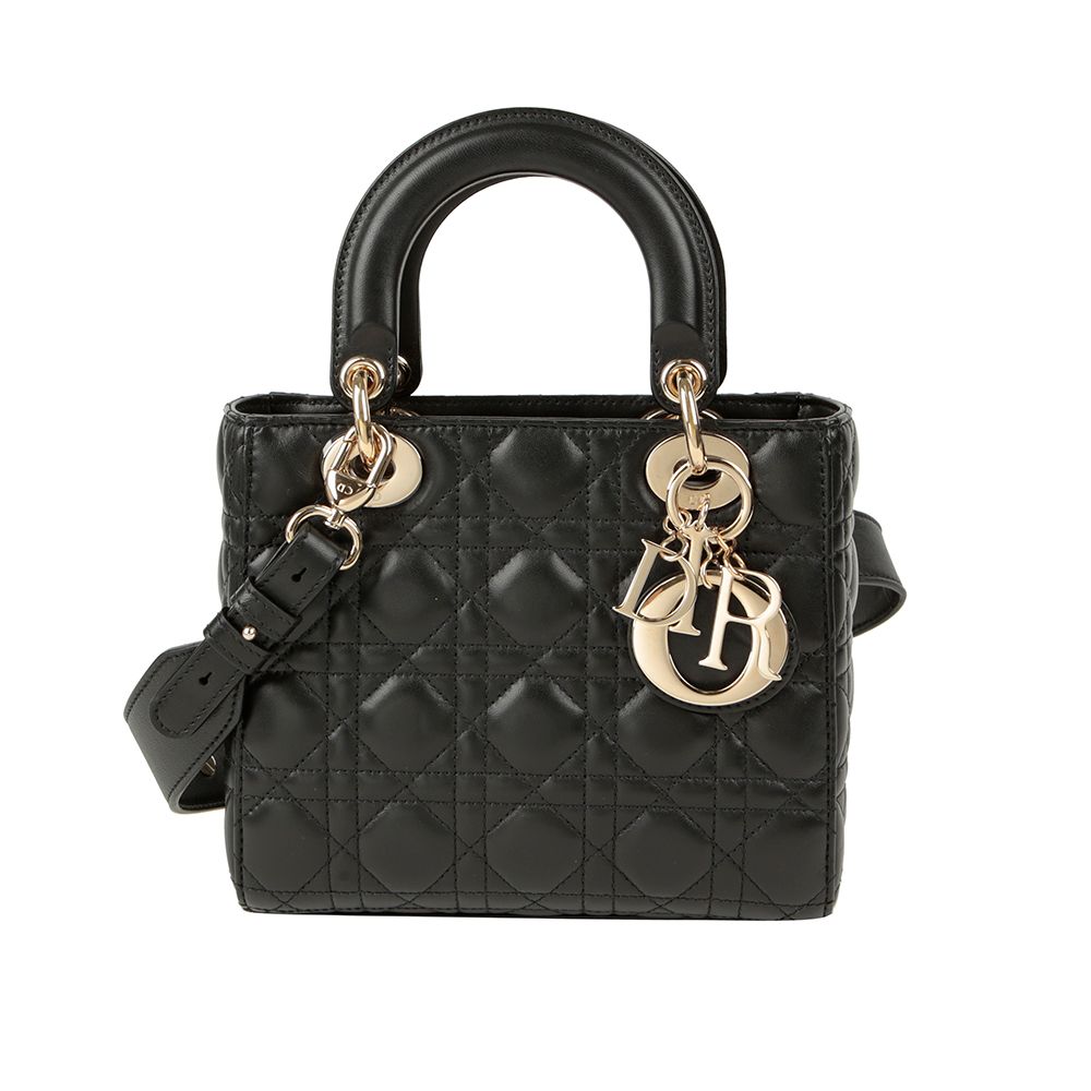 디올(Dior) | 디올 스몰 레이디백 마이 ABC디올 백 까나쥬 램스킨 블랙 금장 | 트렌비