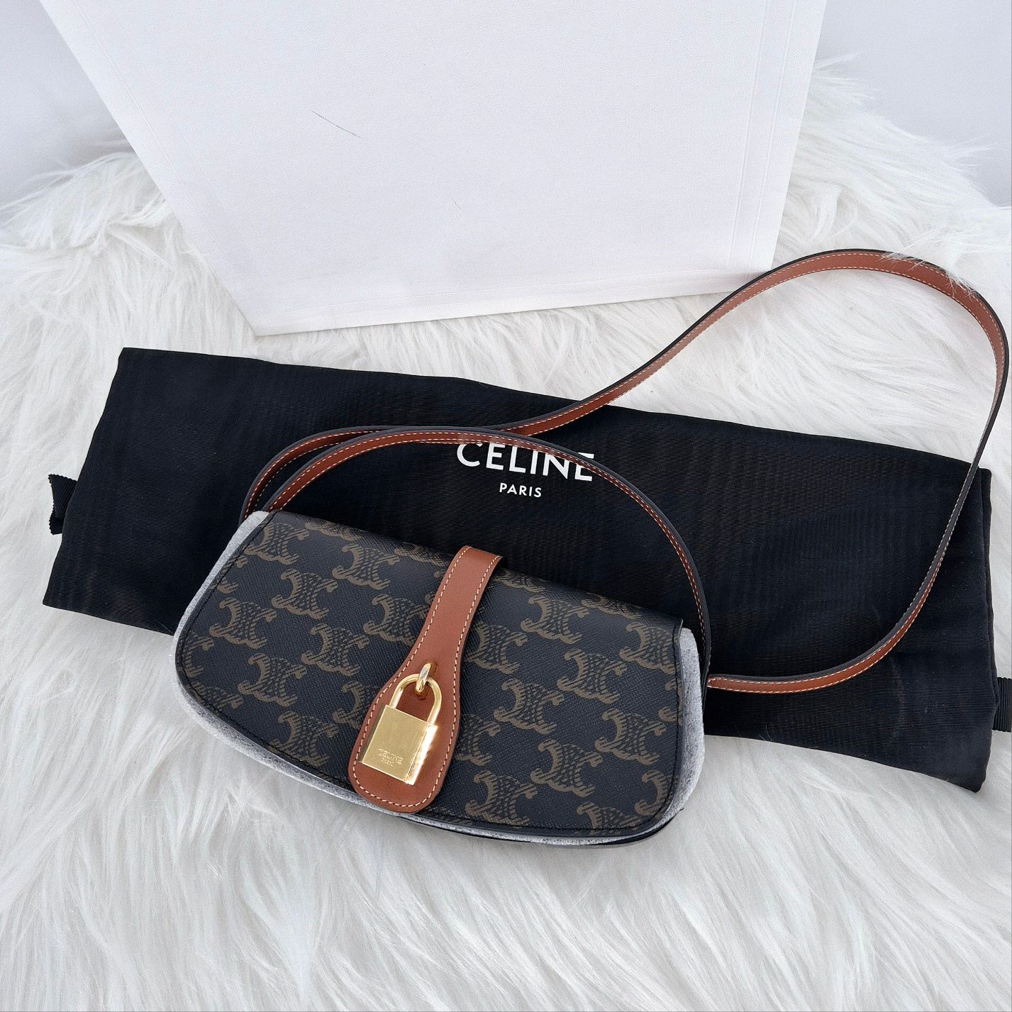Celine Tabu Strap Clutch Shoulder Bag 121717087 | eBay