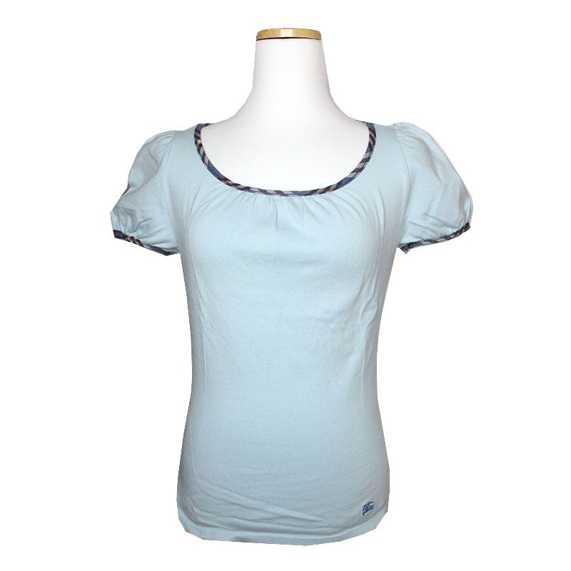 Burberry Blue Label Puff Sleeve Sky Blue Top 44 122251796 | eBay